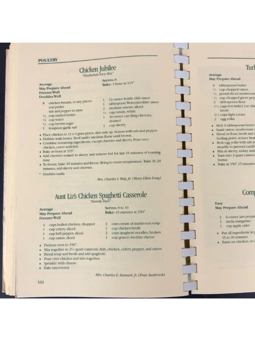 Charleston Receipts Repeats Cookbook By Junior League of Charleston 1992 Spiral